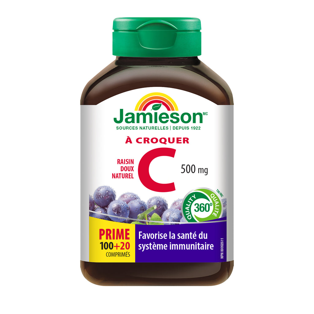 Jamieson Vitamin C Grape Chew 500mg 100+20 - DrugSmart Pharmacy
