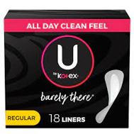 U By Kotex Barely There Pantyliners 18 - DrugSmart Pharmacy