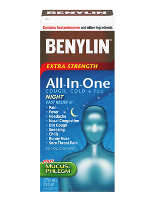 Benylin All-in-On Cold & Flu Night 270ml - DrugSmart Pharmacy
